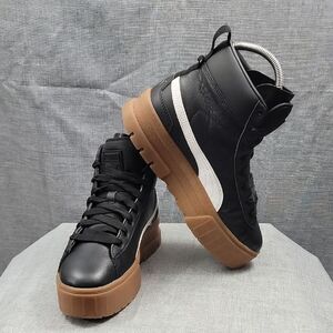 Puma Mayze Mid Platform Sneakers Blk White Women’s Size 9 381170-04 Shoes Casual